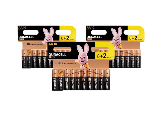 30x Duracell Plus Power AA Batterijen