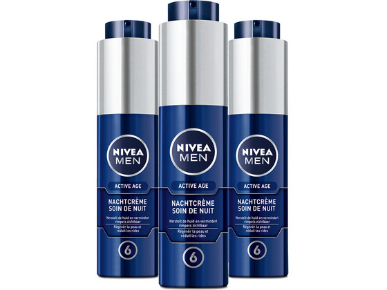 3x Nivea Men Active Age Nachtcrème