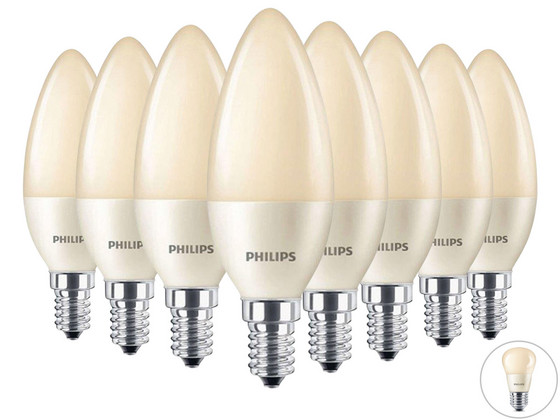 8x Philips Dimbare LedFlame