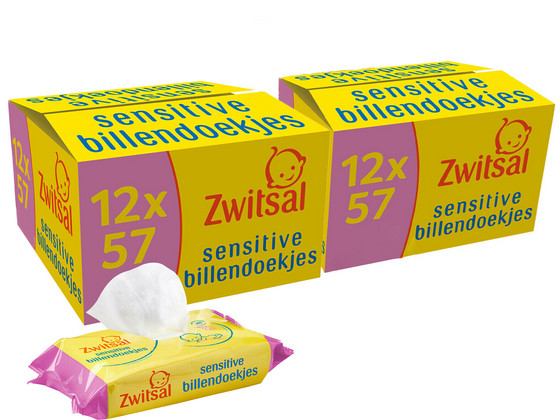 24 x 57 Zwitsal Wipes Sensitive | 1.368 St.