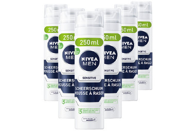 6x pianka do golenia Nivea Sensitive | 250 ml