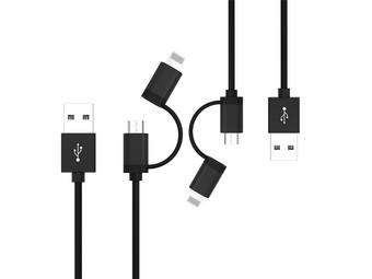 2x Ansmann Kabel | USB auf Lightning & Micro-USB