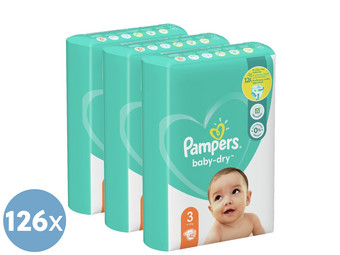 126x pieluchy Pampers Baby Dry | rozmiar 3