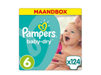 Pampers Baby-Dry | Größe 6 | 124 Stück