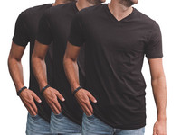 3x Lebasq T-Shirt | V | Schwarz