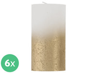 6x świeca Bolsius White/Gold | 13 cm