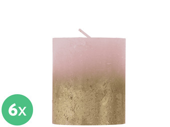 6x Bolsius Kerze | Faded Gold Pink