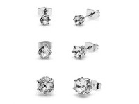 Lily Spencer Stud Earrings Set Clear | 4/6/8 mm