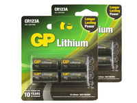 8x GP CR123A Lithium Batterij
