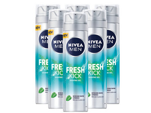 6x Nivea Men Fresh Kick Rasiergel | 200 ml