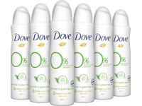 6x Dove Go Fresh cucumber 0% Deodorant