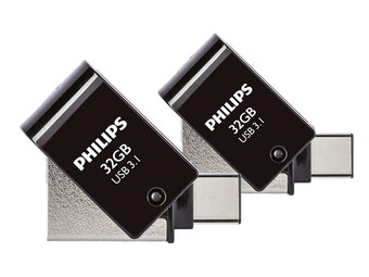 2x Philips 32 GB 2-in-1 USB 3.1 Stick