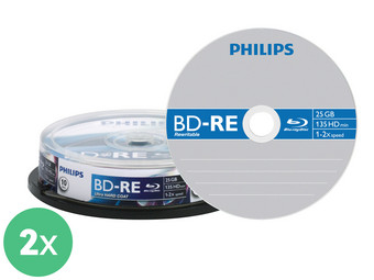20x Philips 25 GB Blu-Ray ReWritable Spin.