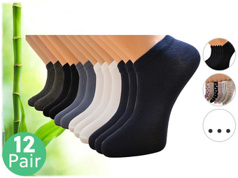 12-Pack Pierre Calvini Bamboe Sneakersokken