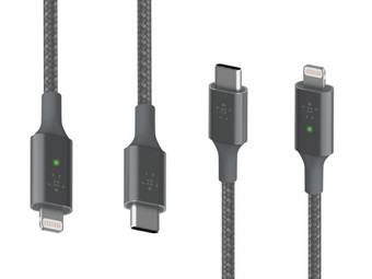 2x Belkin BoostCharge USB-C Naar Lightning Kabel | 1,2 M | Smart Led