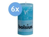 6x świeca Bolsius Rustiek Aqua | 6,8 x 13 cm