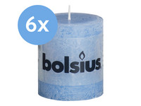 6x świeca Bolsius Rustiek Jeans Blue | 6,8 x 8 cm