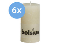 6x świeca Bolsius Rustiek Ivoor | 6,8 x 13 cm
