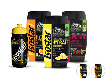 3x Isostar Hydrate & Perform isotonisches Sportgetränk + Trinkflasche