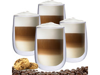 4x Luxe Kaffeeglas | 450 ml