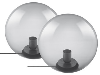 2x Ledvance 1906 Bubble Tischleuchte aus Glas mit rundem Leuchtschirm | E27