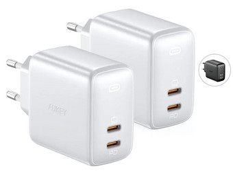 2x Aukey Omnia Duo USB-C Oplader