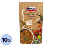 10x Unox Soep In Zak Kikkererwten Tomaten | 570ml