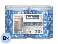 16x Bolsius Sparkle Light Kerze | Blau