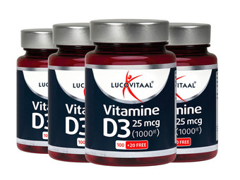 4x 120 Capsules Lucovitaal Vitamine D3 | 25 mcg