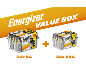 48x Energizer Alkaline Power Batterien | 24x AA & 24x AAA