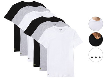 6x Lacoste Basic-T-Shirt | Rundhals- oder V-Ausschnitt