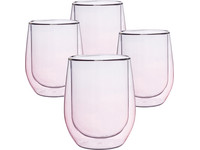 4x doppelwandiges Kaffeeglas | Rosé