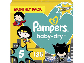 186x pielucha Pampers Baby Dry DC Super Heroes | rozmiar 5