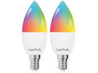 2x Laxihub Smart Lamp Multicolour RGB | E14