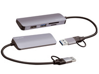 2x 4Smarts Multiport-USB-Hub | 5 in 1 | space-grau