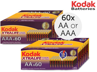 60x Kodak Xtralife Alkaline Batterij | AA of AAA