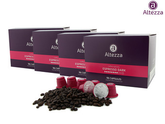 Altezza Kaffeekapseln für Nespresso-Maschinen | Espresso Dark | 384 Stück