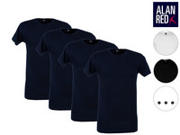4x Alan Red Basic-T-Shirt | V-Ausschnitt