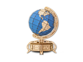 Eco-Wood-Art The Globe Blauw Houten Modelbouw