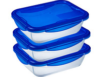 3x Pyrex Cook & Go Glasgefäß | eckig