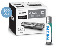 100x Philips Alkaline Industrial | AAA