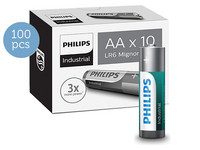 100x Philips Alkaline Industrial | AA