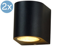 2x LED's Light Außen-Leuchte | halbrund