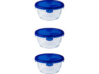 3x Pyrex Cook & Go Glasgefäß | rund