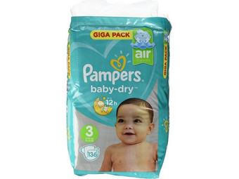 Pampers Baby-Dry | Größe 3 | 136 Stück