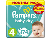 Pampers Baby-Dry | Größe 4 | 174 Stück