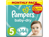 144x pielucha Pampers Baby Dry | rozm. 5