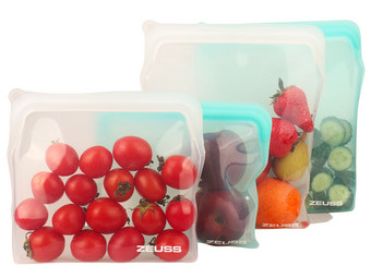 4x Zeuss Herbruikbare Siliconen Food Bag | 2x 1960 ml | 2x 900 ml