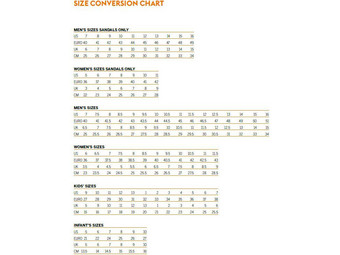 merrell size conversion chart