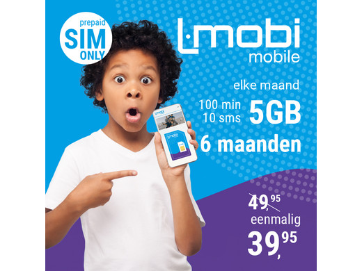 L-mobi 6 Maanden Bundel 5GB + 100min + 10 SMS/Maand - Internet's Best Online Offer Daily - iBOOD.com